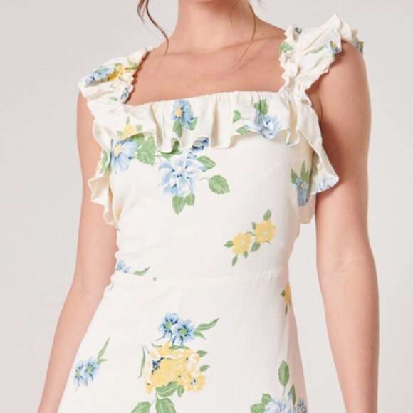 NWT Zula Floral Ruffle Trim Milo Midi Dress Sugarlips - Picture 6 of 6